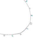 Sterling silver Hindu style necklace with faceted amazonite stones by Gexist®
