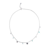 Sterling silver Hindu style necklace with faceted amazonite stones by Gexist®