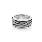 Sterling silver Mummy ring with thin band effect, hand-crafted by Gexist®