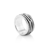 Sterling silver Mummy ring with thin band effect, hand-crafted by Gexist®