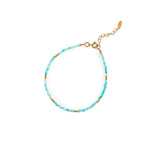 Sterling silver and yellow gold plating bracelet with faceted amazonite stones by Gexist®