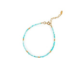 Sterling silver and yellow gold plating bracelet with faceted amazonite stones by Gexist®