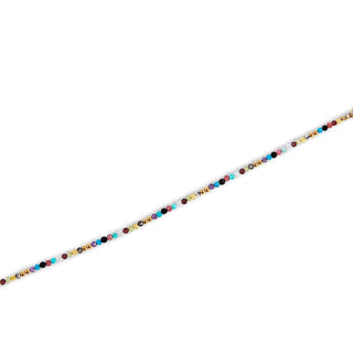 Sterling silver and yellow gold plating bracelet with multicoloured faceted beads by Gexist®