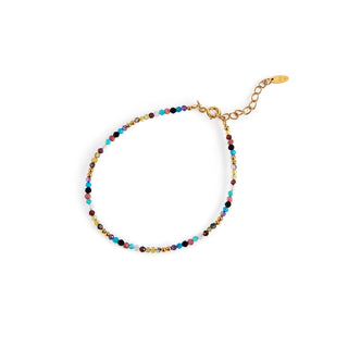 Sterling silver and yellow gold plating bracelet with multicoloured faceted beads by Gexist®