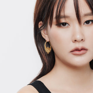 Sterling silver and yellow gold plating earrings in Creole style by Gexist®