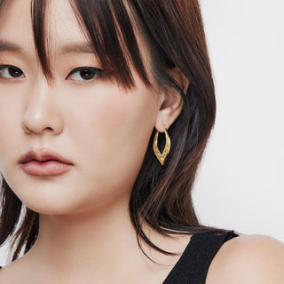 Sterling silver and yellow gold plating earrings in Creole style by Gexist®