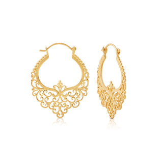 Sterling silver and yellow gold plating earrings in Creole style by Gexist®