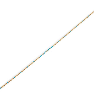 Sterling silver and yellow gold plating necklace with faceted blue/yellow opal beads by Gexist®