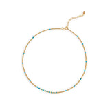 Sterling silver and yellow gold plating necklace with faceted blue/yellow opal beads by Gexist®