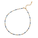 Sterling silver and yellow gold plating necklace with multicoloured faceted beads by Gexist®