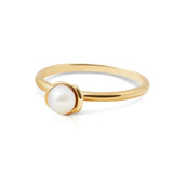 Sterling silver and yellow gold plating ring with a freshwater pearl by Gexist®