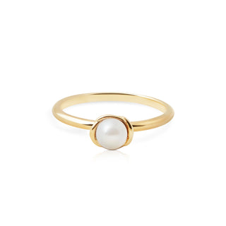 Sterling silver and yellow gold plating ring with a freshwater pearl by Gexist®