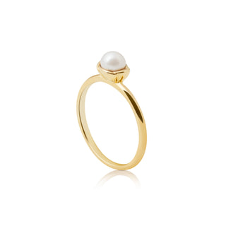 Sterling silver and yellow gold plating ring with a freshwater pearl by Gexist®
