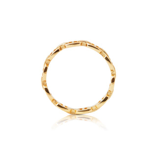 Sterling silver and yellow gold plating ring with marine links (chain) by Gexist®