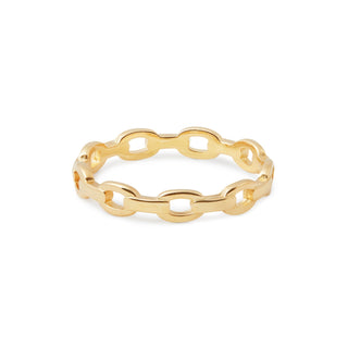 Sterling silver and yellow gold plating ring with marine links (chain) by Gexist®