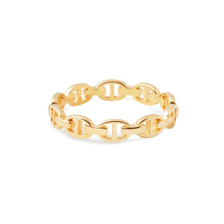 Sterling silver and yellow gold plating ring with marine links (chain) by Gexist®