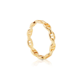 Sterling silver and yellow gold plating ring with marine links (chain) by Gexist®