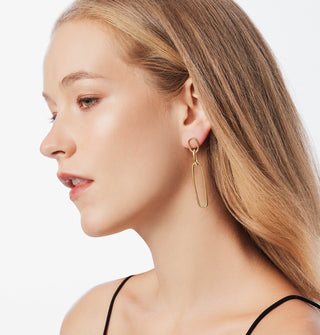 Sterling silver and yellow gold plating stud earrings, consisting of 3 different sized, shiny and polished rings by Gexist®