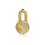 Sterling silver and yellow gold plating stud earrings, consisting of an oval-shaped element connected to a disc, both with a brushed finish by Gexist®