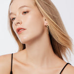 Sterling silver and yellow gold plating stud earrings, made of 3 different sized rings, shiny and polished by Gexist®
