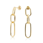 Sterling silver and yellow gold plating stud earrings, made of 3 different sized rings, shiny and polished by Gexist®