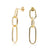 Sterling silver and yellow gold plating stud earrings, made of 3 different sized rings, shiny and polished by Gexist®