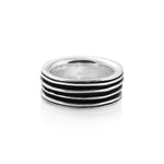 Sterling silver aqualine ring with polished and oxidised finish by Gexist®