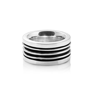 Sterling silver aqualine ring with polished and oxidised finish by Gexist®