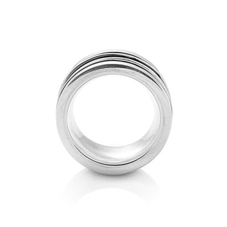 Sterling silver aqualine ring with polished and oxidised finish by Gexist®