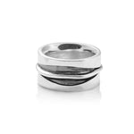 Sterling silver aqualine ring with polished and oxidised finish by Gexist®