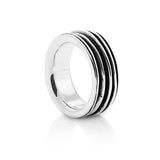 Sterling silver aqualine ring with polished and oxidised finish by Gexist®