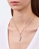Sterling silver concave feather pendant by Gexist®