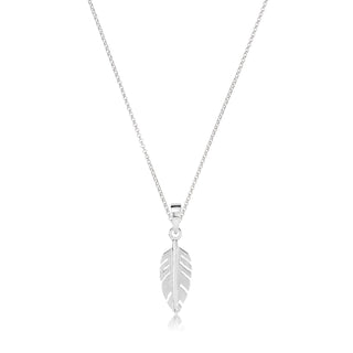 Sterling silver concave feather pendant by Gexist®