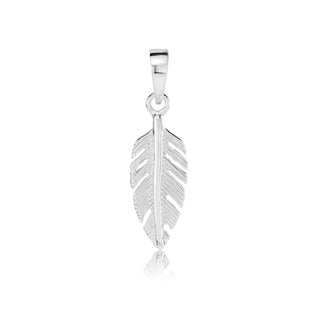 Sterling silver concave feather pendant by Gexist®