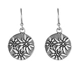 Sterling silver earring with flat profile Edelweiss design by Gexist®