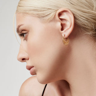 Sterling silver earrings in an ethno oriental style with a touch of oxidation by Gexist®