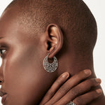 Sterling silver earrings in an ethno oriental style with a touch of oxidation by Gexist®