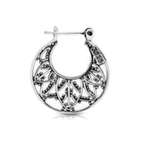 Sterling silver earrings in an ethno oriental style with a touch of oxidation by Gexist®