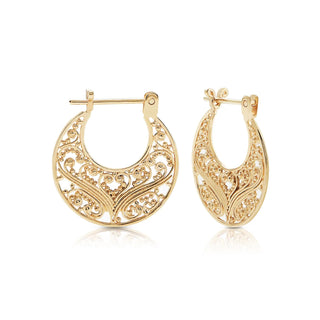 Sterling silver earrings in an ethno oriental style with a touch of oxidation by Gexist®