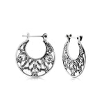 Sterling silver earrings in an ethno oriental style with a touch of oxidation by Gexist®