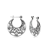 Sterling silver earrings in an ethno oriental style with a touch of oxidation by Gexist®