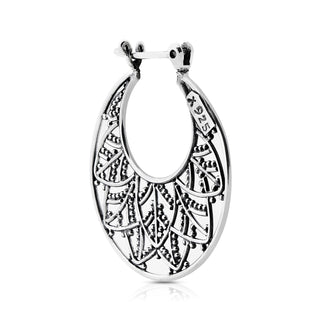 Sterling silver earrings in an ethno oriental style with a touch of oxidation by Gexist®