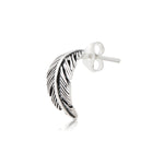 Sterling silver earrings in the shape of a feather by Gexist®