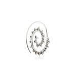 Sterling silver earrings in the shape of an oxidised spiral by Gexist®