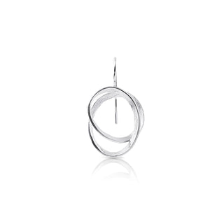 Sterling silver earrings, made of brushed silver wire that intertwines to give this captivating shape by Gexist®