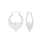 Sterling silver ethno hoop earrings by Gexist®