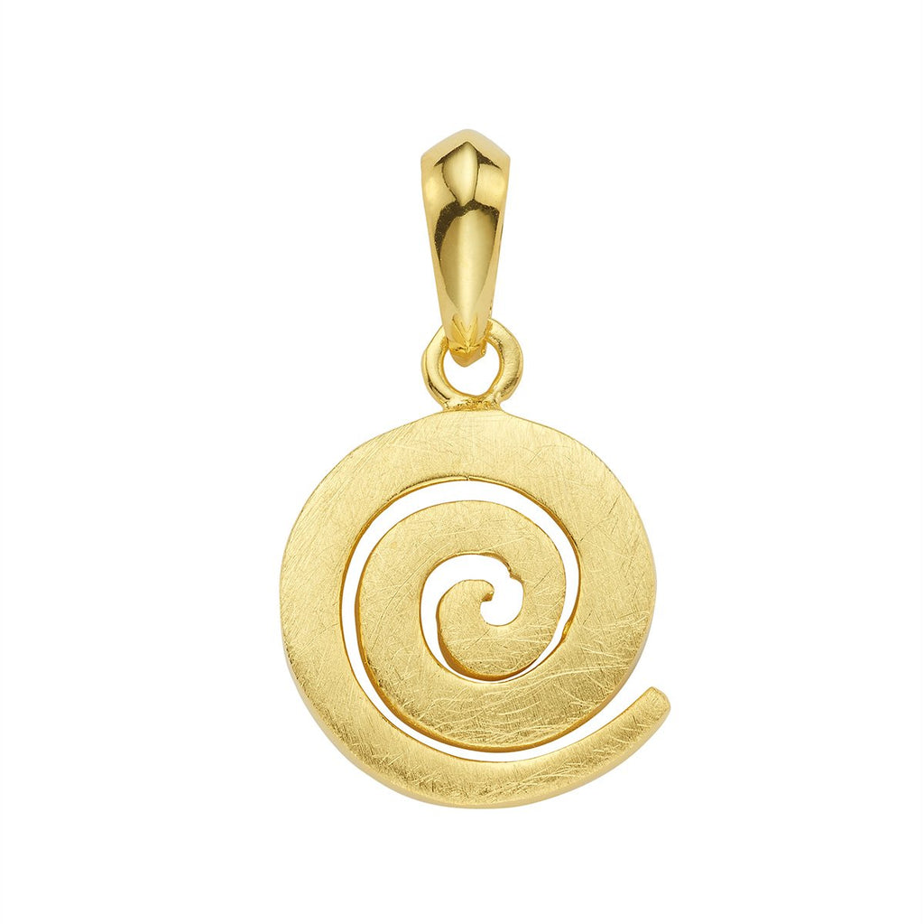 Sterling silver gold plating stud pendant with beautiful spiral by Gexist®