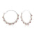 Sterling silver hoop earrings with garnet beads by Gexist®