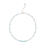 Sterling silver necklace with faceted tanzanite beads by Gexist®