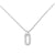 Sterling silver necklace with marine link chain featuring an elegant flat oval pendant with brushed finish by Gexist®